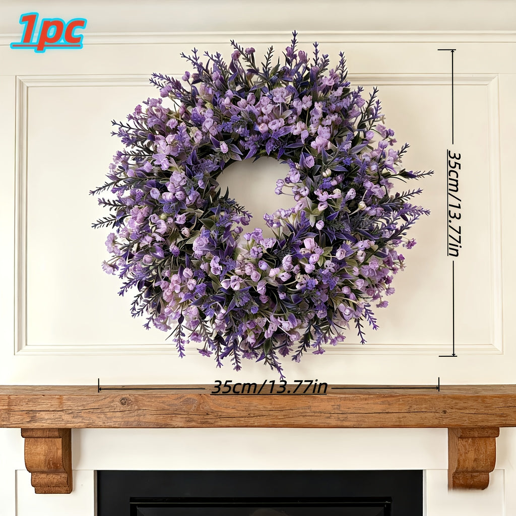 13.78-inch Lavender Artificial Flower Wreath 🌸💜
