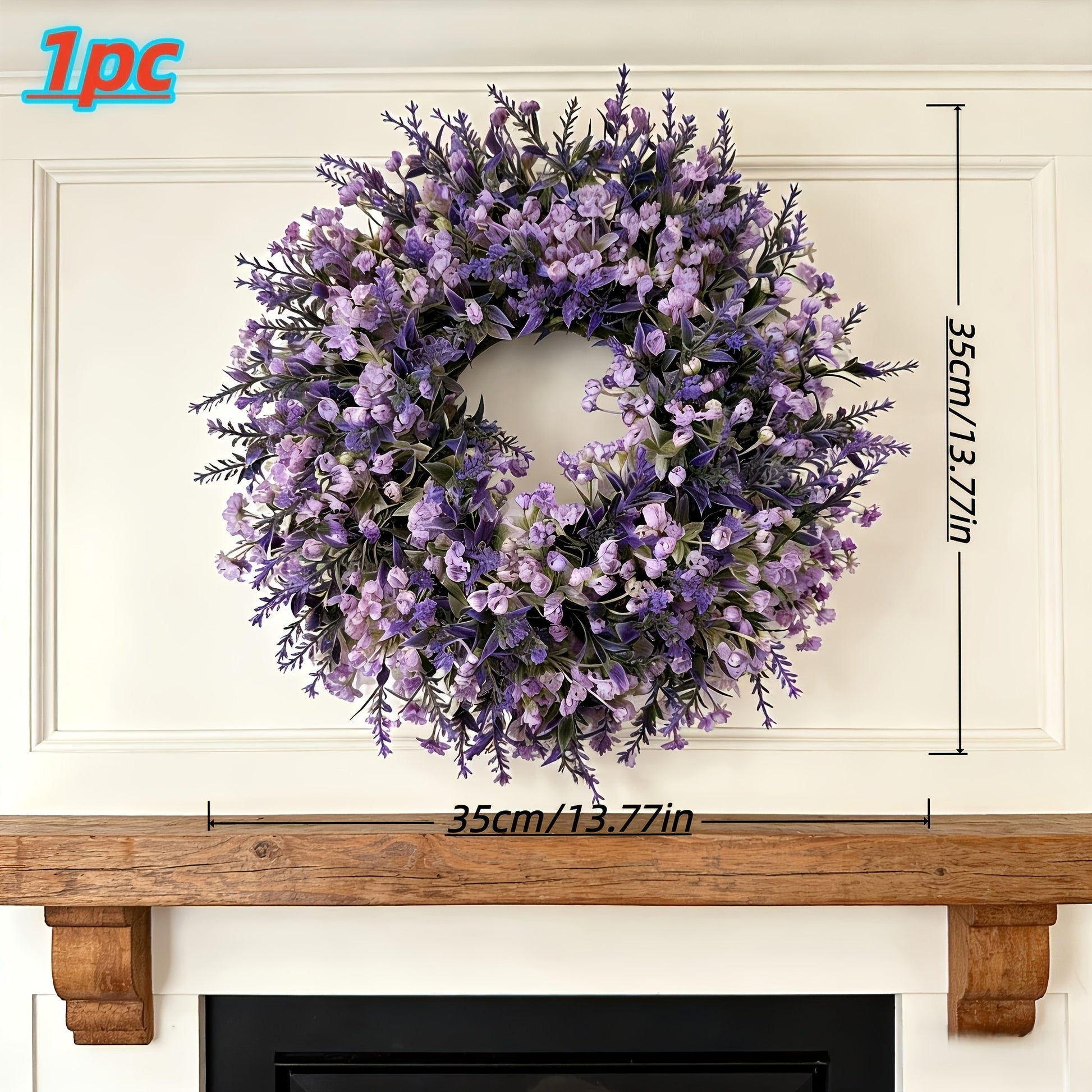 13.78-inch Lavender Artificial Flower Wreath 🌸💜