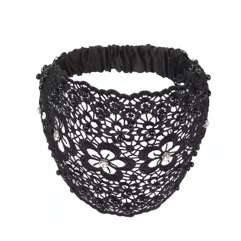 Plum Blossom Hollow Beaded Wide Headband