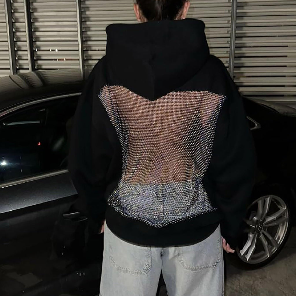 Hollow Mesh Back Hoodie Women's