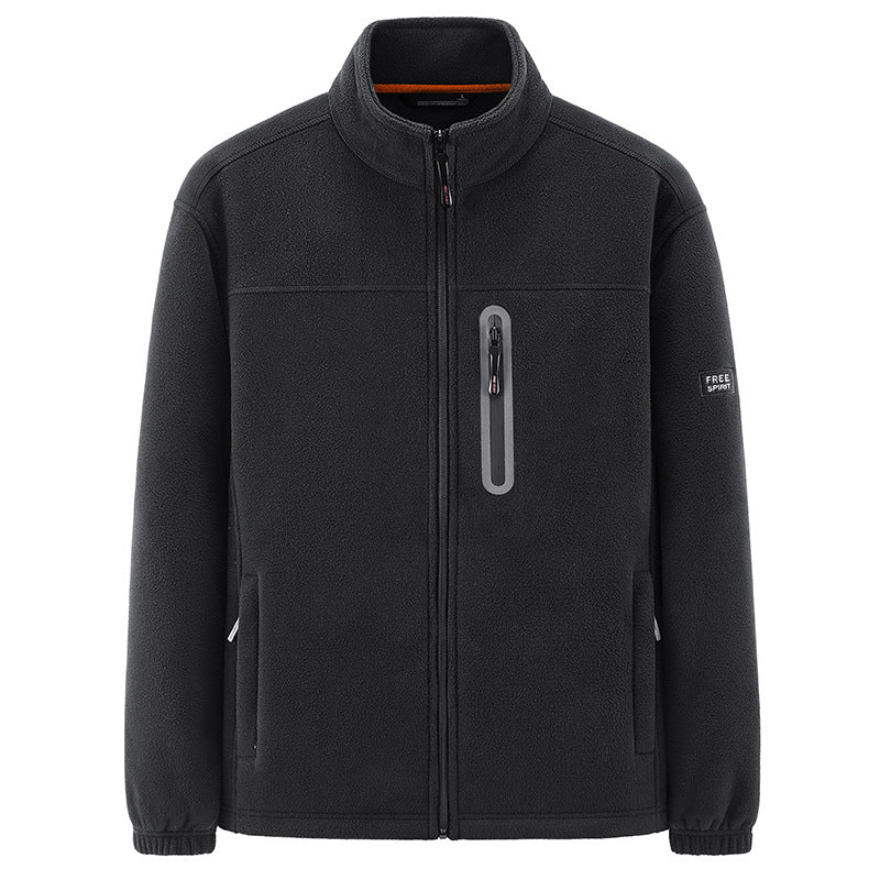 Men's outdoor casual standing collar fletop multi-pocket jacket