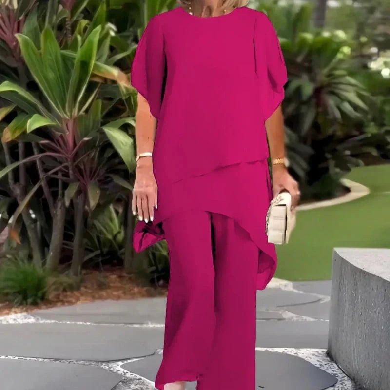 🥰Charming Irregular Top and Wide Leg Pants Set