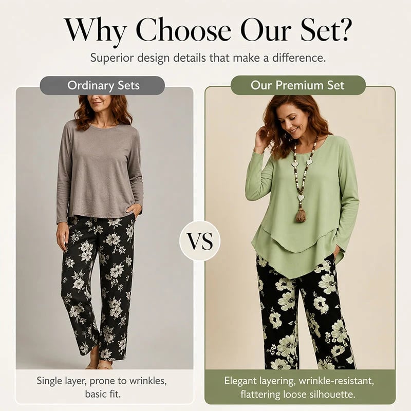 🔥 ! 🌸 Women's Casual Two-piece Set (top and pants) ✨