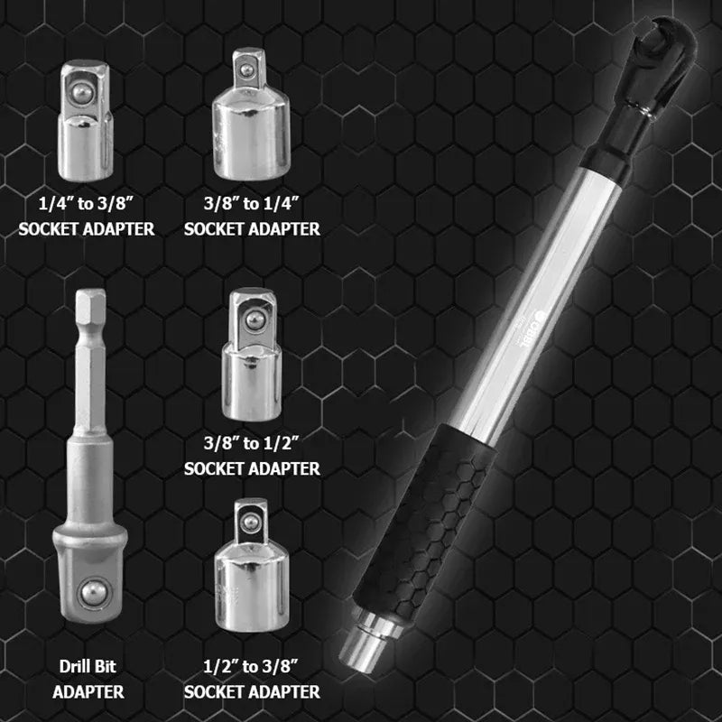 🛠️Extendable Ratchet Wrench for Power Drills & ⚙️Forging of chromium-vanadium steel