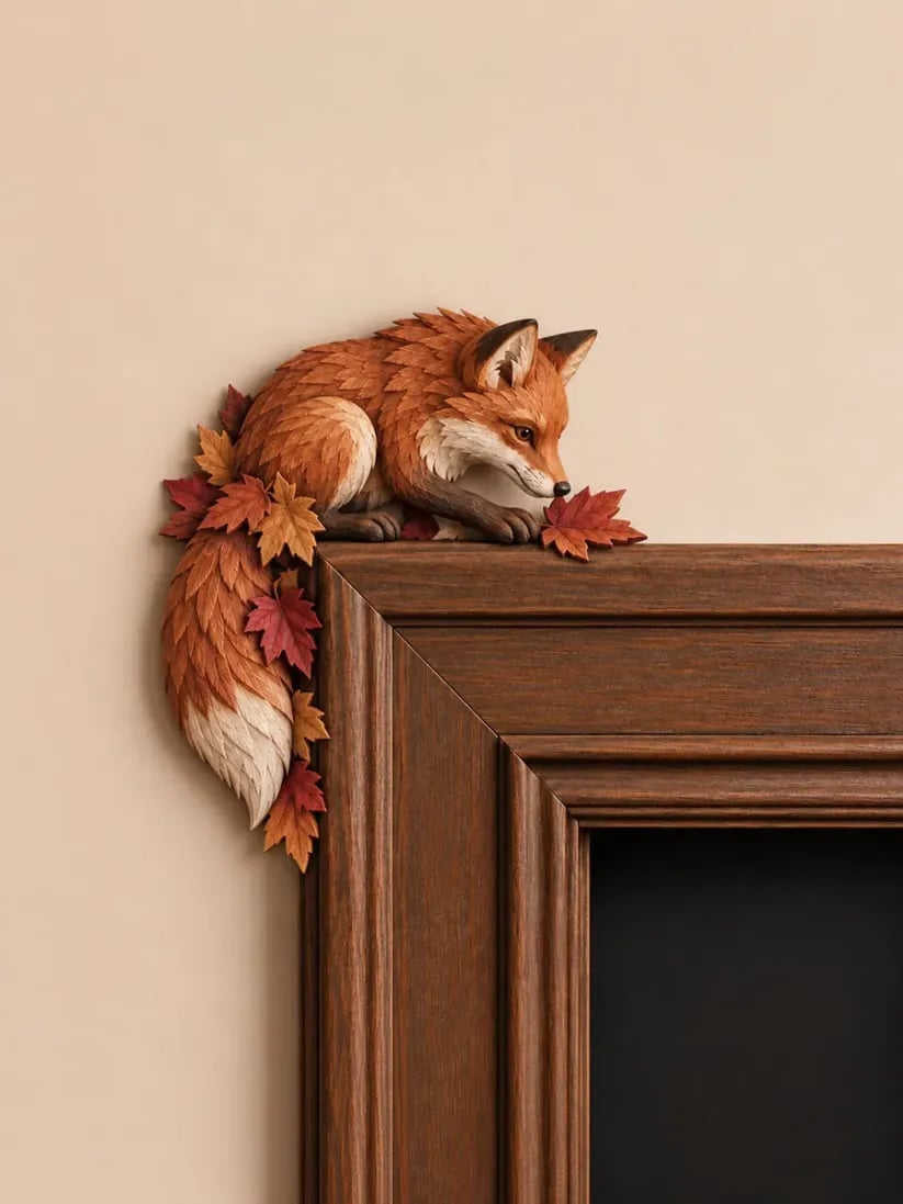 🎉Autumn Fox & Maple Leaves Door Frame Corner Decor
