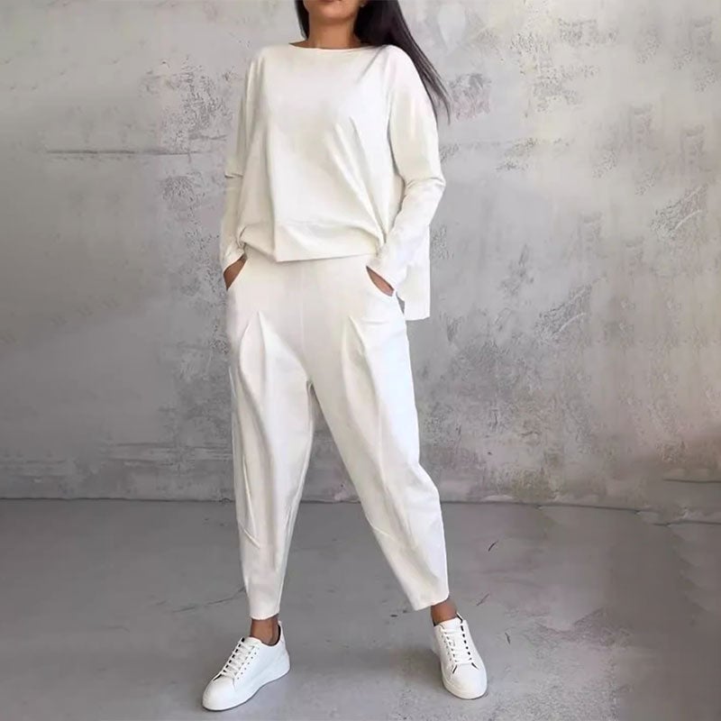 🌸Women's 2-piece set: long-sleeved round neck top + pants