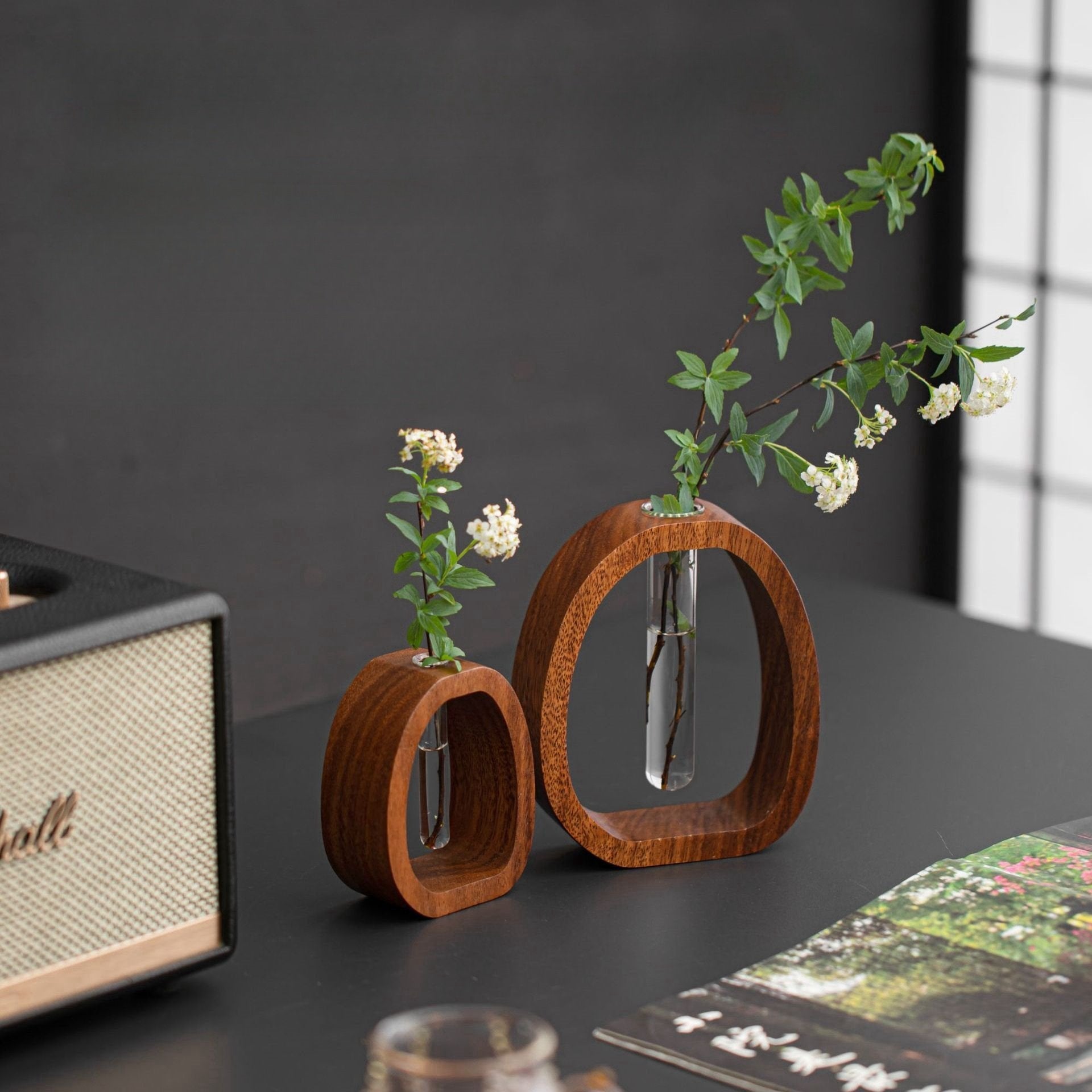 ✨Solid Wood Glass Vase