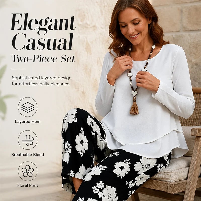 🔥 ! 🌸 Women's Casual Two-piece Set (top and pants) ✨