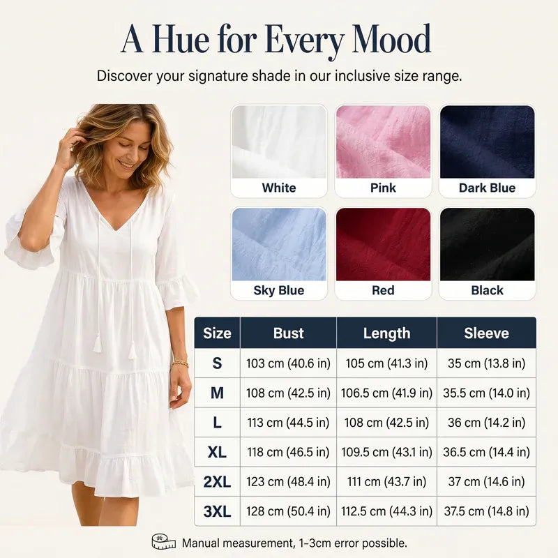 Women's Summer Tiered Tassel A-Line Dress