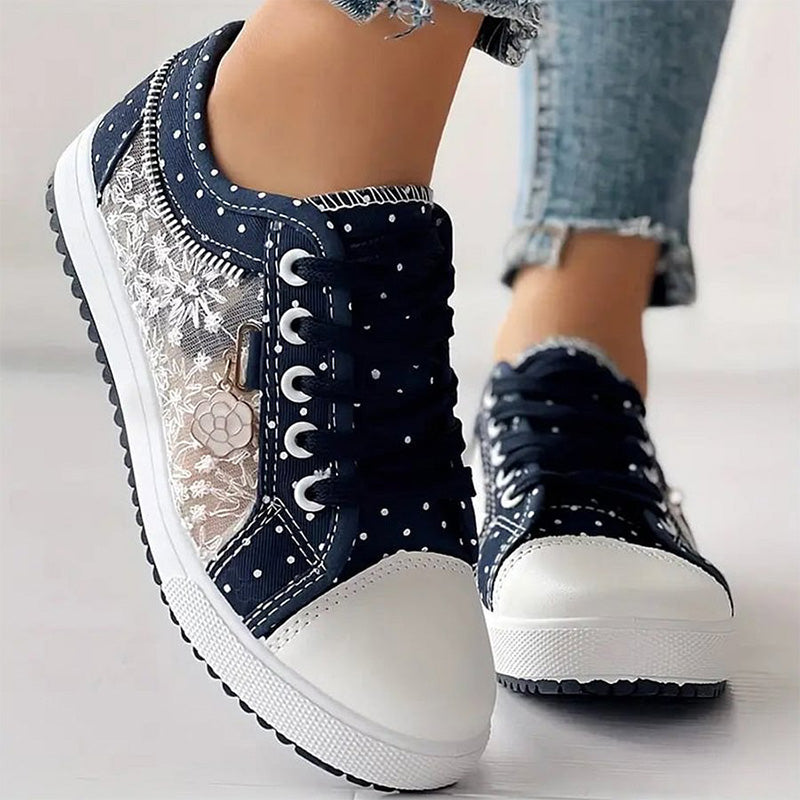 🎉Women's Casual Flat Round Toe Lace Up Low Top Shoes