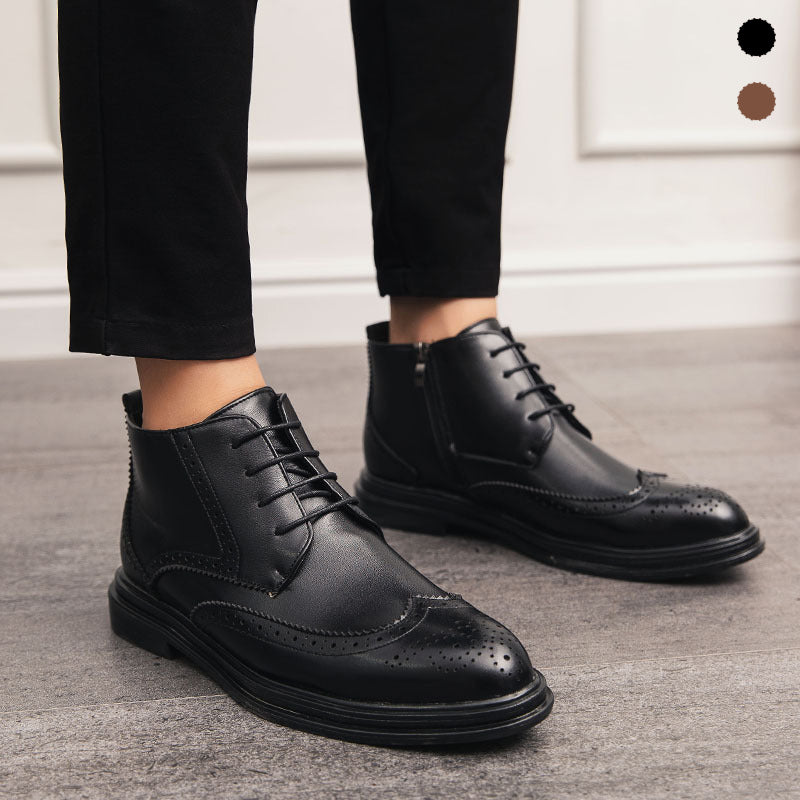 🎅🎄Men's Lace-Up Carved Wingtip Brogue Boots