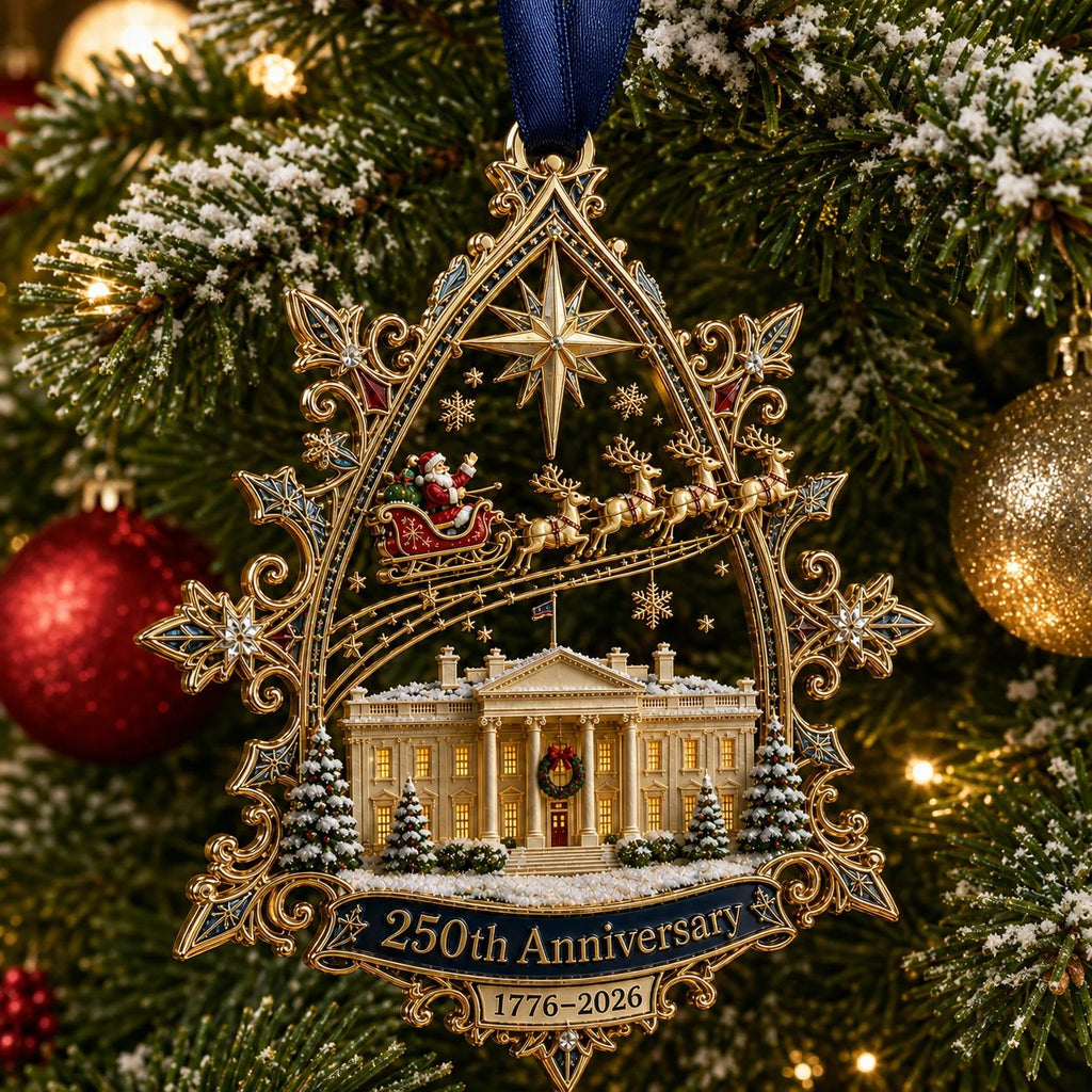 🔥😍Last 50pcs✨🔥250th Anniversary: Santa Flying Over the White House on a Snowy Night