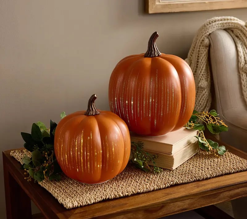 🔥 Illuminated Starry Night Glass Pumpkins by Valerie