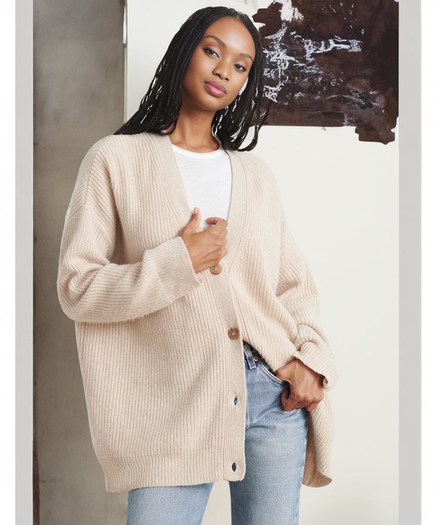 Fall-Winter Stylish Button Oversized Cocoon Cardigan