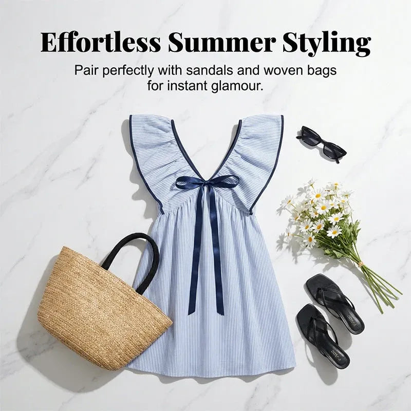 💥Women's V Neck Babydoll Mini Dress