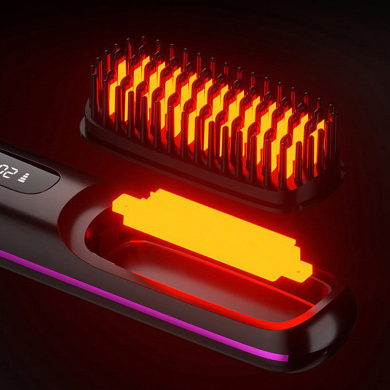 🔥🔥Wireless Ceramic Heating Hair Straightening Comb