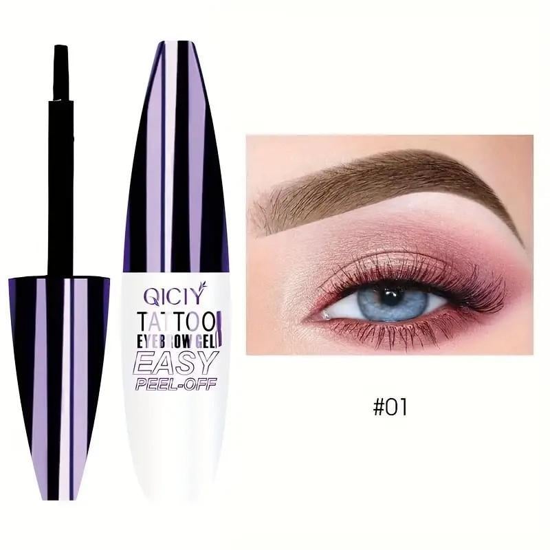 Easy Peel-Off Eyebrow Gel - Waterproof & Sweatproof, Film Forming, Medium Coverage for All Skin Types