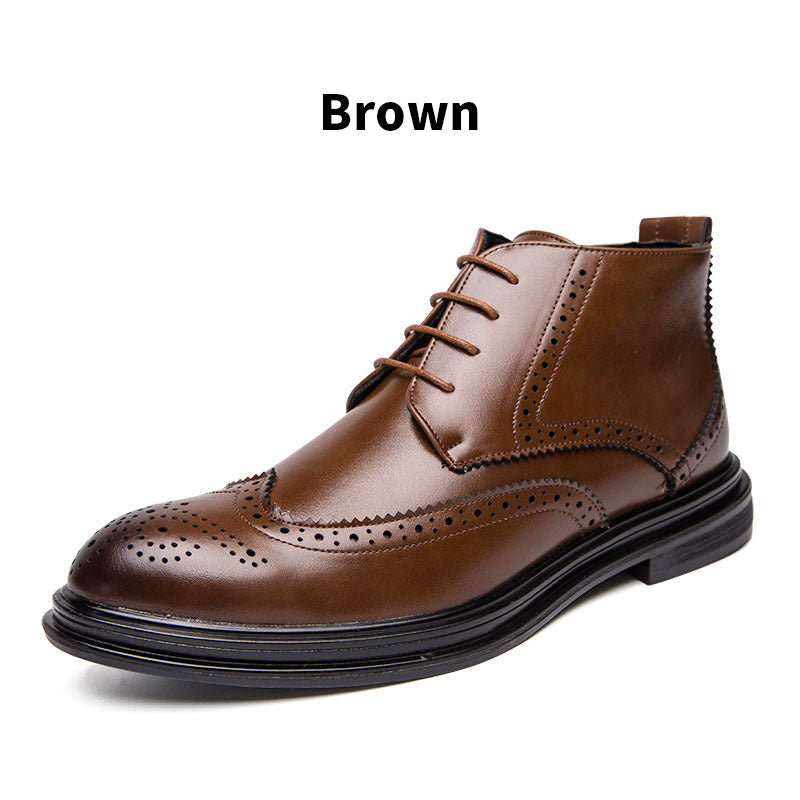 🎅🎄Men's Lace-Up Carved Wingtip Brogue Boots