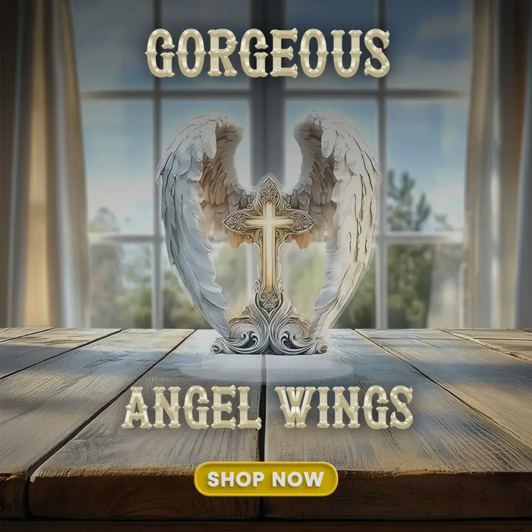 💖⭐Gorgeous Angel Wings Cross Decoration