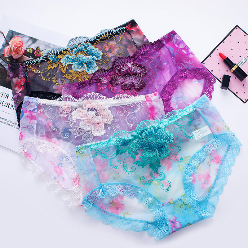 🔥Antibacterial cotton panty with lace embroidery