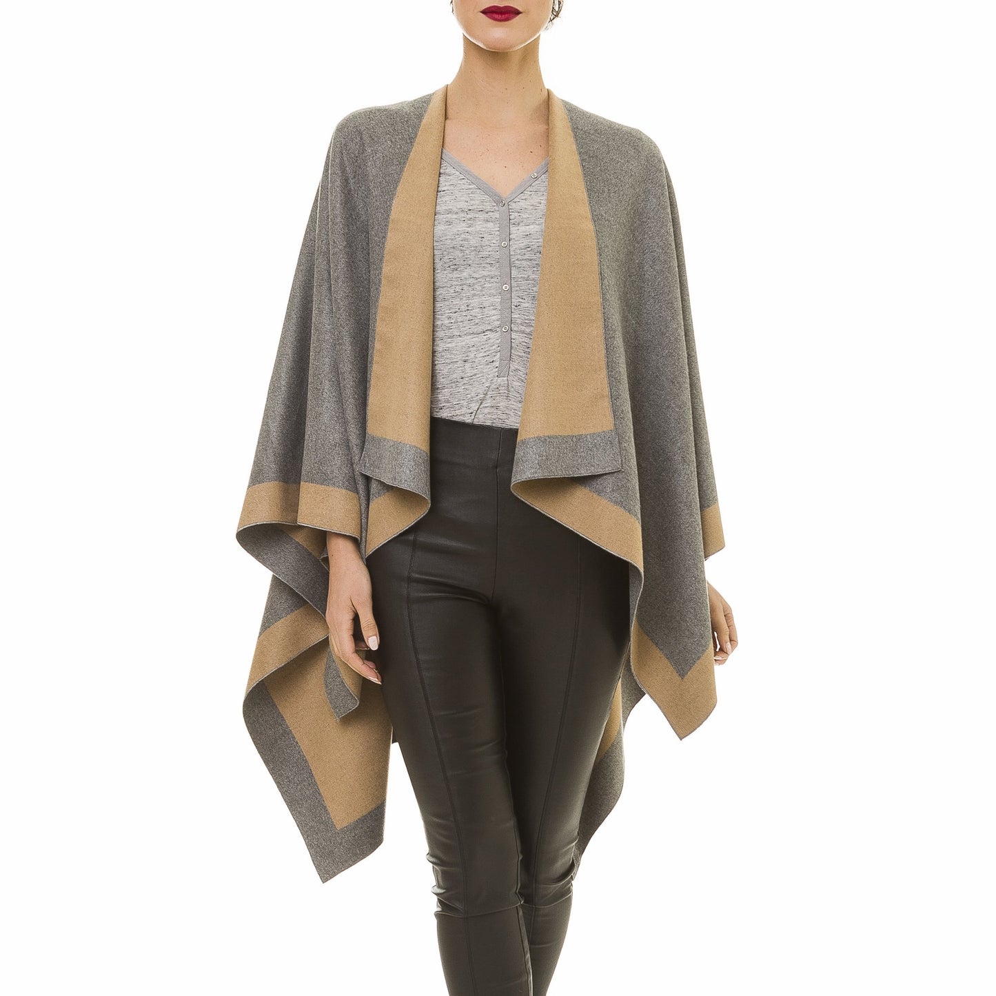 Women's Shawl Wrap Poncho Ruana Cape Cardigan Sweater Open Front