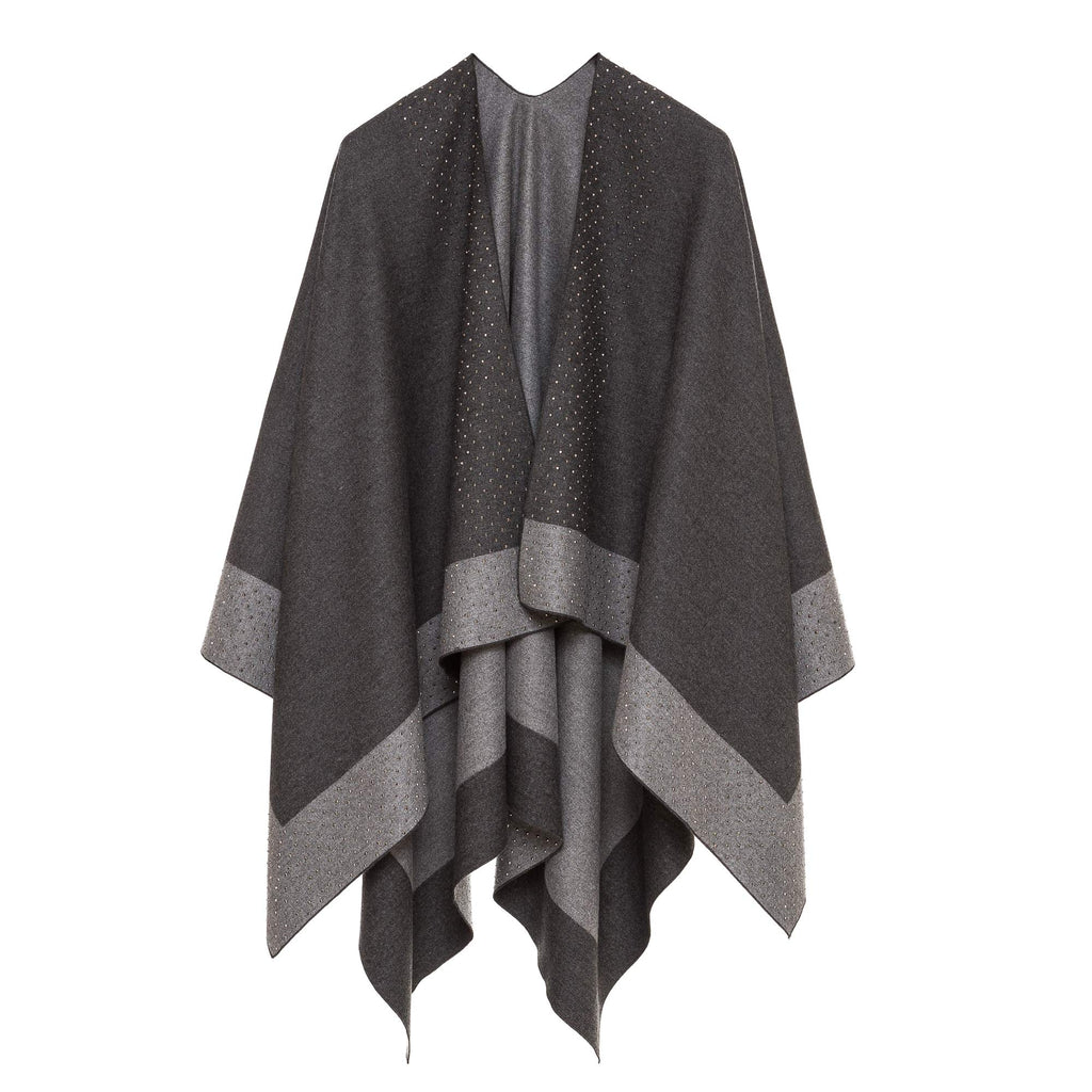 Women's Shawl Wrap Poncho Ruana Cape Cardigan Sweater Open Front