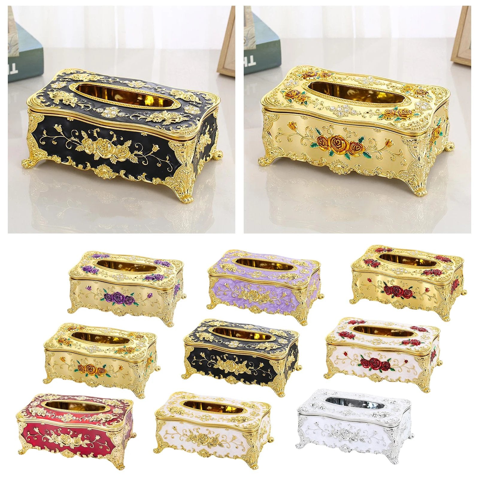 🎁European style tissue box creative acrylic retro living room kitchen