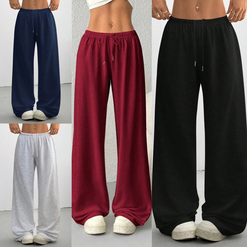 ✨Wijde Joggingbroek voor Dames met Hoge Taille – Comfortabele Sweatpants met Trekkoord voor Thuis en Onderweg