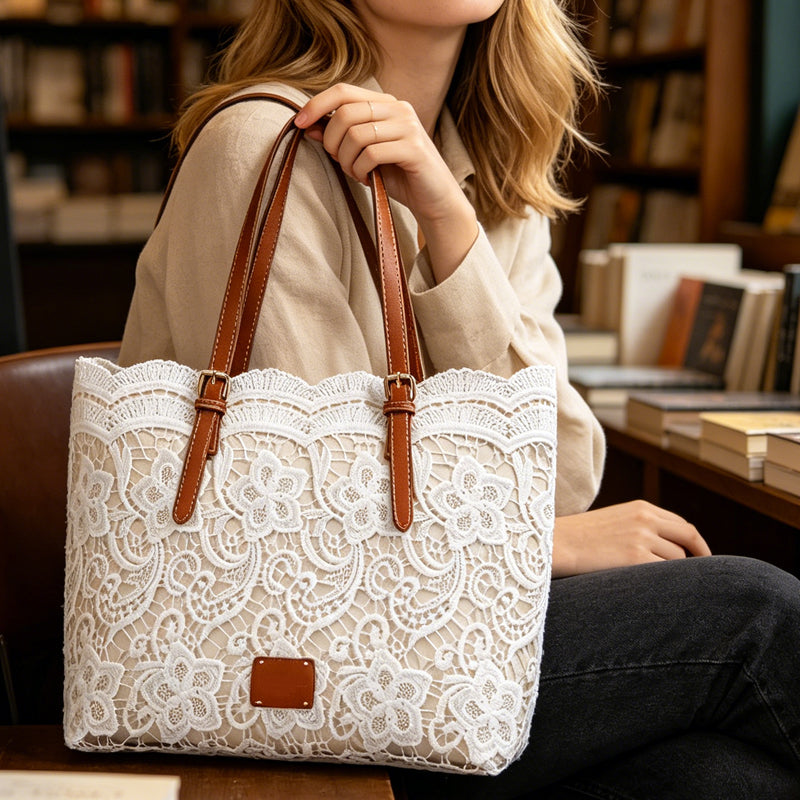 🔥 Vintage Lace Shoulder Bag – Elegant Lace, Spacious Interior & Adjustable Strap – Perfect for Wedding, Daily & Travel ✨