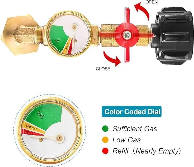 ✨This Week's Special Price💥 Top-Rated Propane Refill Elbow Adapter with Tank Gauge