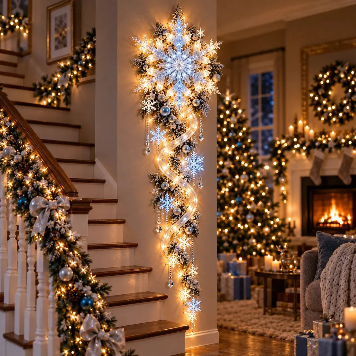 ⭐🔥❄️ Giant Snowflake Blizzard TrailTM- Let the Snowstorm Glow Indoors