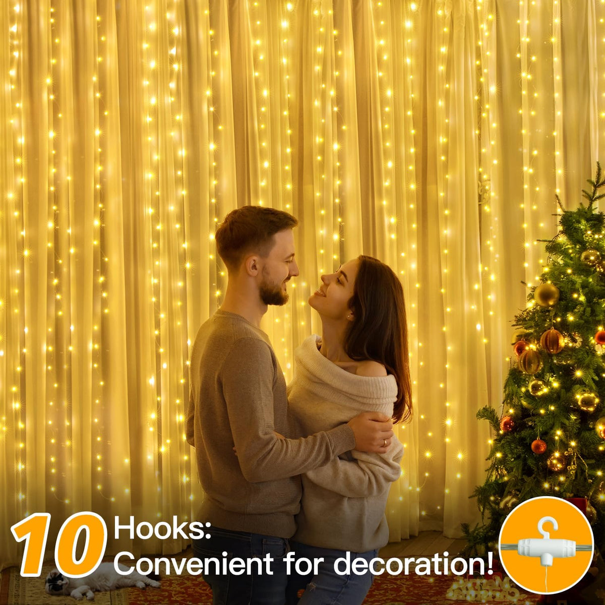 ✨Curtain Lights Indoor Outdoo — 🎄Christmas Window Fairy LightsWaterfall Hanging String Light✨✨