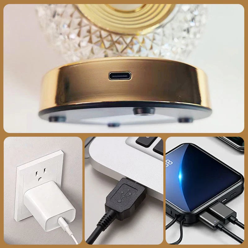 🎄50K+ SOLD! 🎁✨Rechargeable Luxury Crystal LED Night Light Lamp