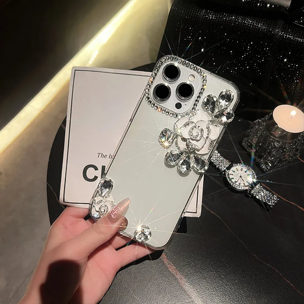 Rhinestone Camellia iPhone Case