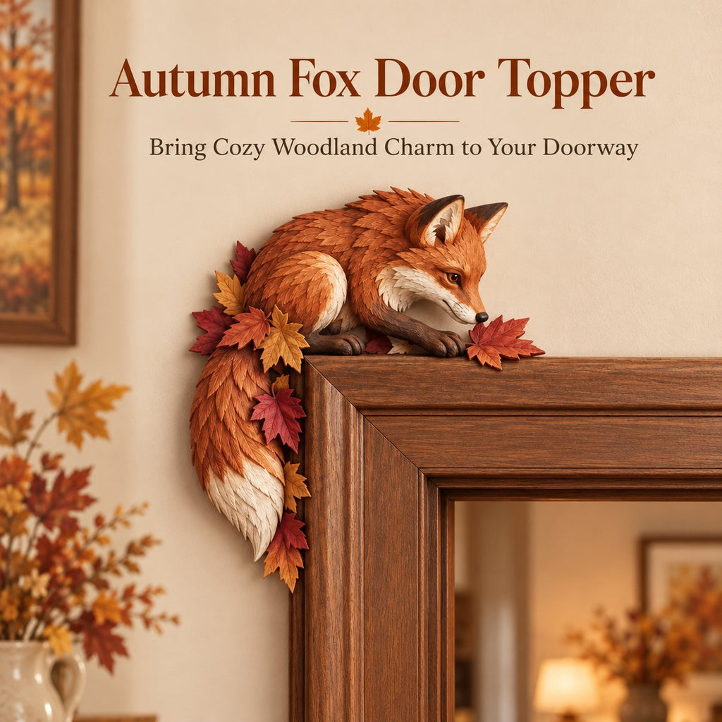 🎉Autumn Fox & Maple Leaves Door Frame Corner Decor