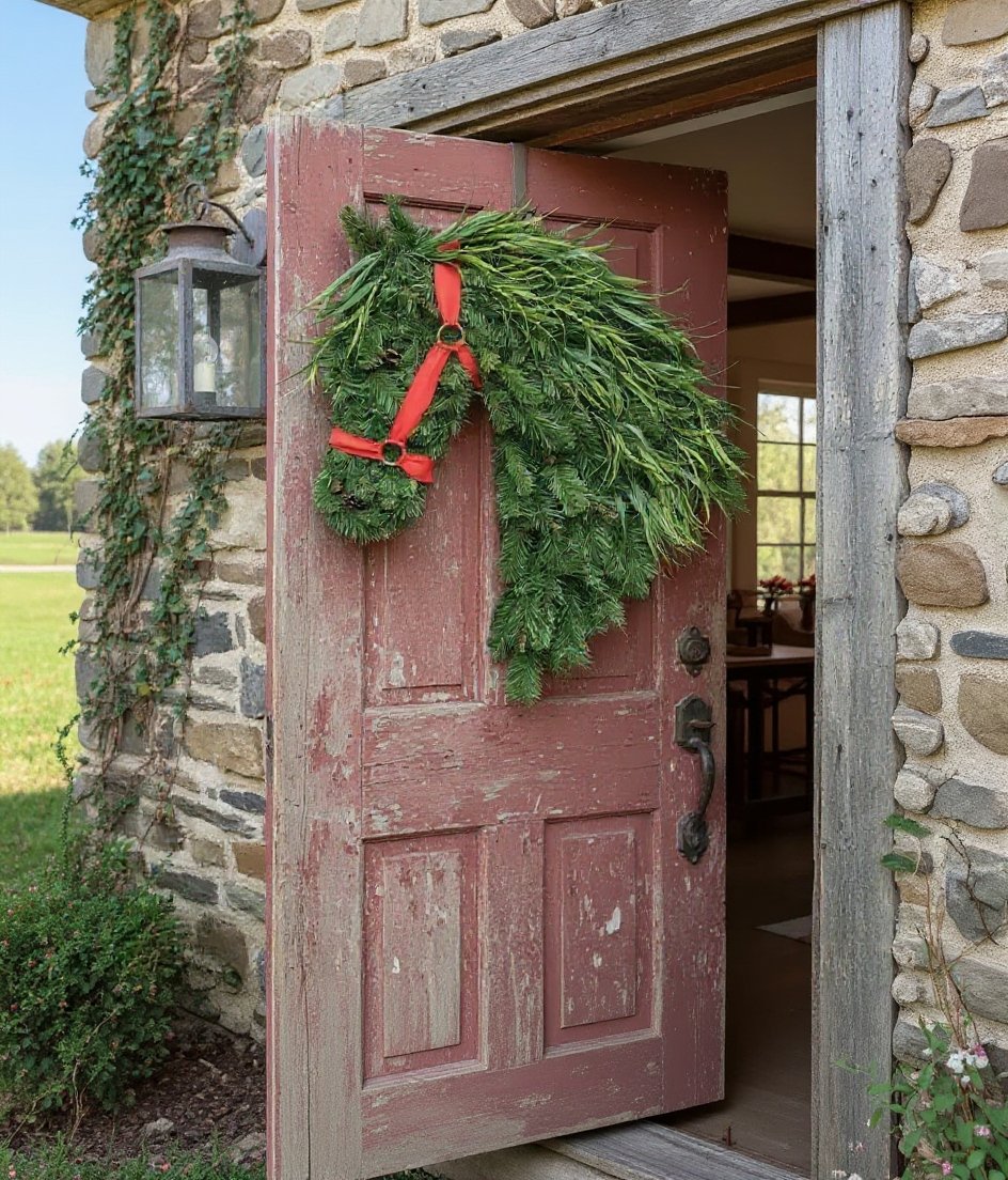 🐴Horse Head Wreath – Farmhouse Equestrian Door Decor✨