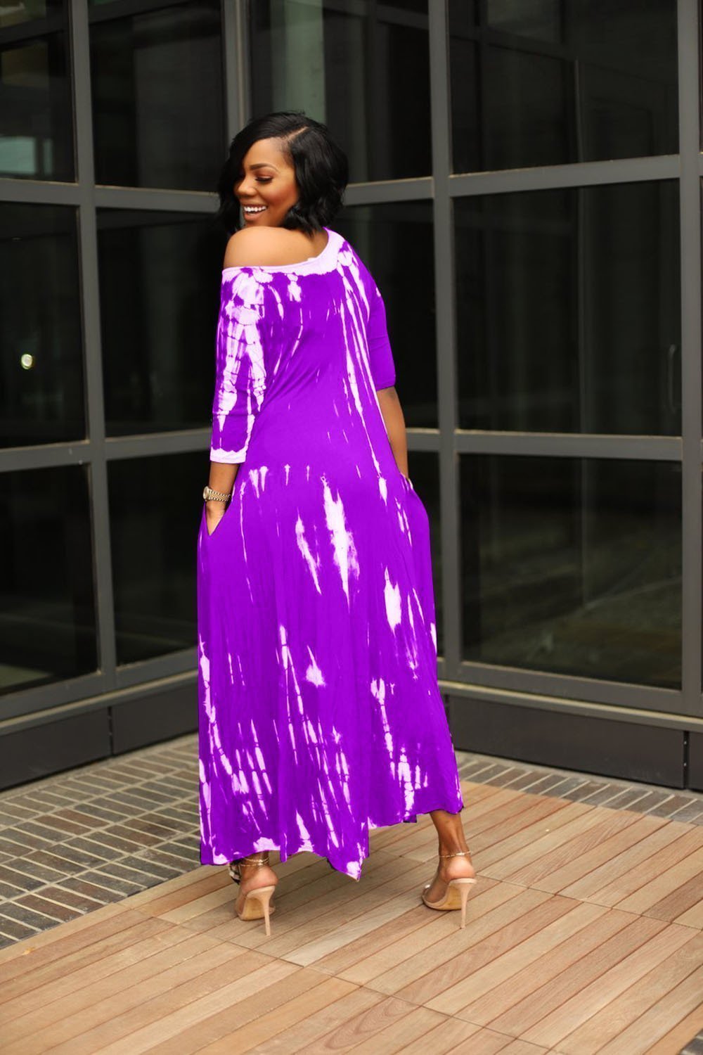 🔥💃Loose Graffiti Tie-Dye Pocket Midi Dress