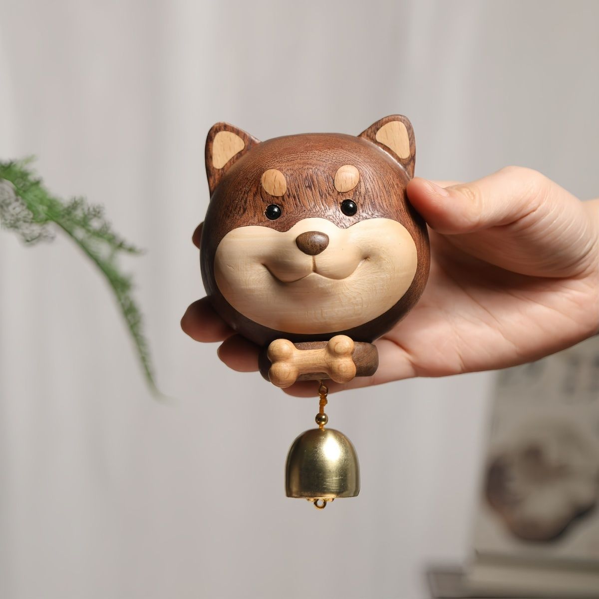 Ebony Shiba Inu Wind Chime Pendant - A Beautiful Combination of Cuteness and Nature