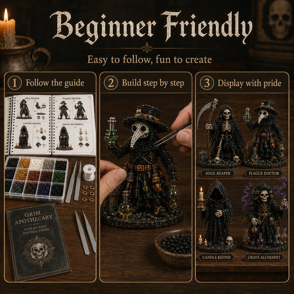 Grim Apothecary Beaded DIY Kit – 4 Dark Fantasy Display Pieces