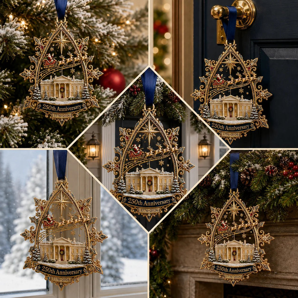 🔥😍Last 50pcs✨🔥250th Anniversary: Santa Flying Over the White House on a Snowy Night
