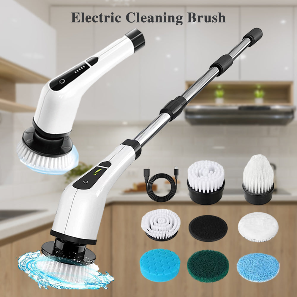 🔥 7-in-1 Cordless Electric Long Handle Retractable Cleaning Brush