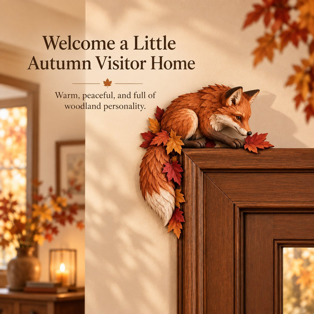 🎉Autumn Fox & Maple Leaves Door Frame Corner Decor