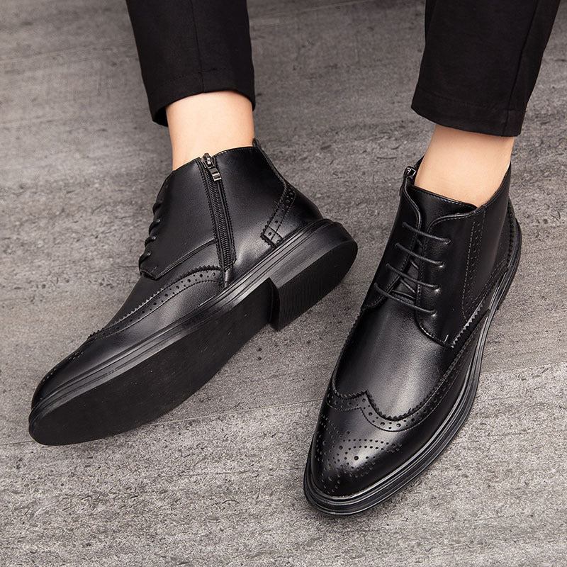 🎅🎄Men's Lace-Up Carved Wingtip Brogue Boots