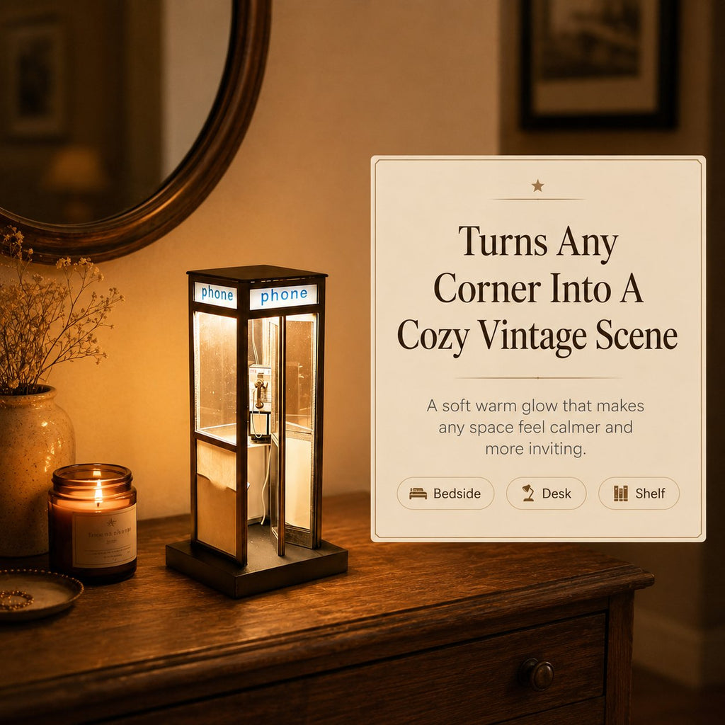 ☎️Retro-Style Telephone Booth Decorative Lamp - Bedroom Bedside Creative Night Light