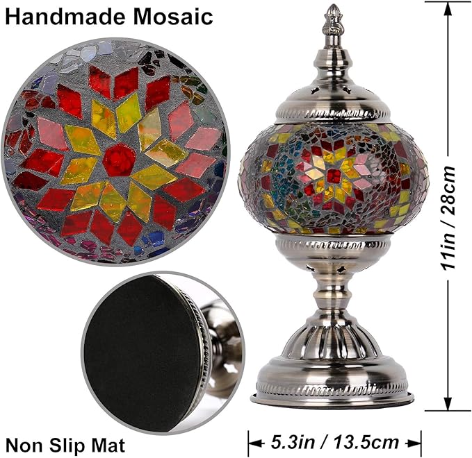 Bohemian Vintage Stained Glass Lamp