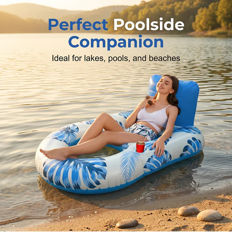 🔥 Premium Inflatable Pool Float Lounger – Ergonomic Backrest 🌊