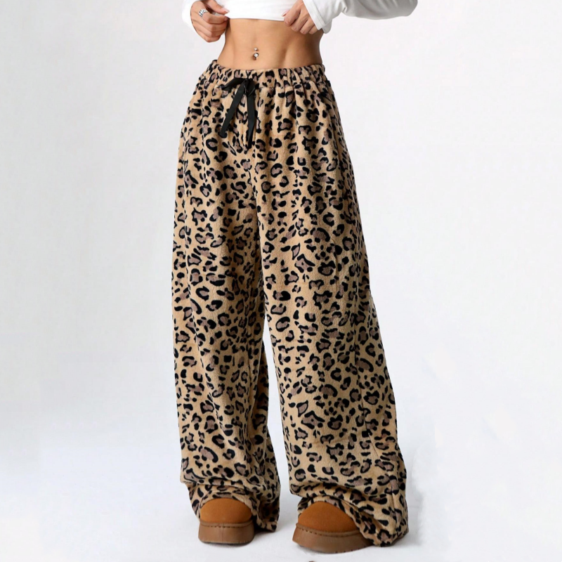 Leopard Print Wide Leg Pant