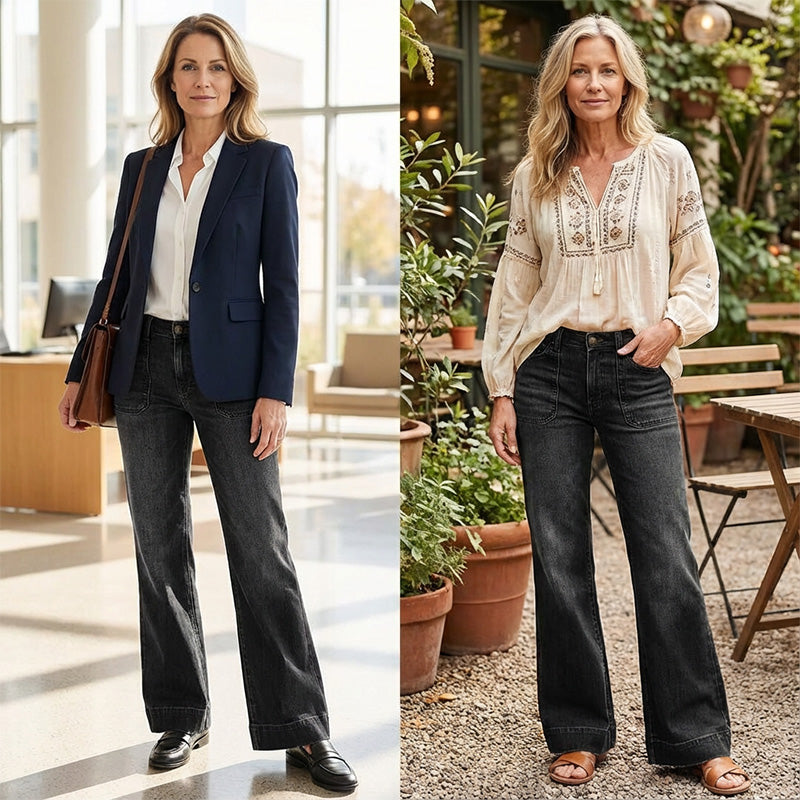 📢📢⏰Women's Retro Flare Jeans with Pockets