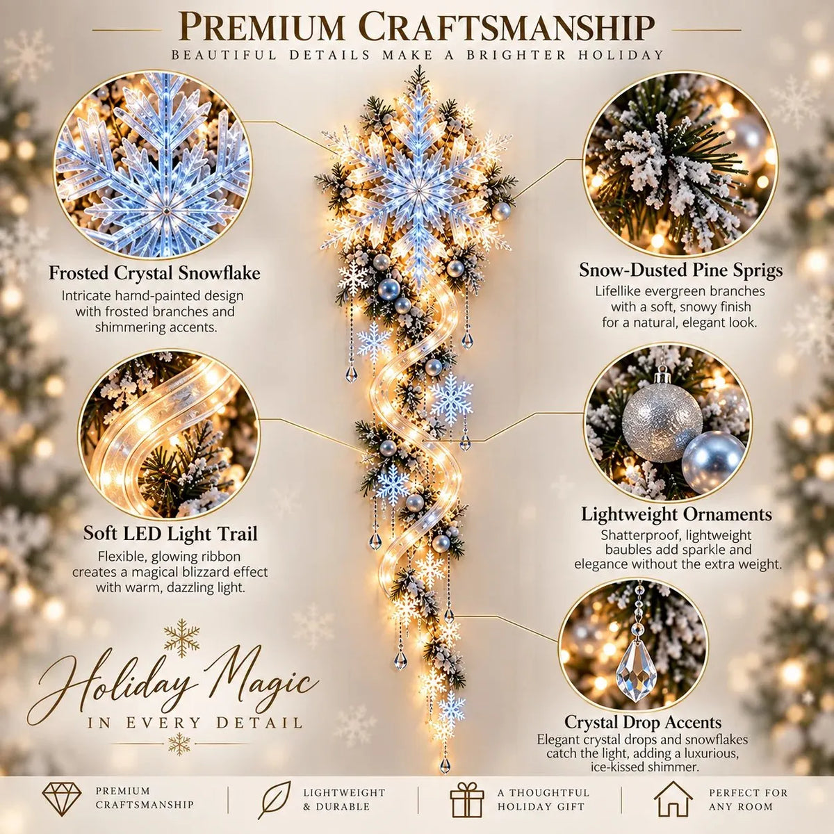 ⭐🔥❄️ Giant Snowflake Blizzard TrailTM- Let the Snowstorm Glow Indoors