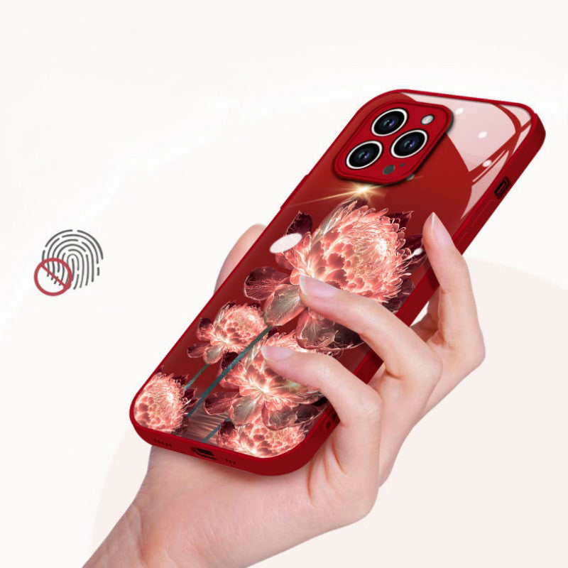💮Shockproof Epiphyllum Slim Liquid Glass Phone Case💕